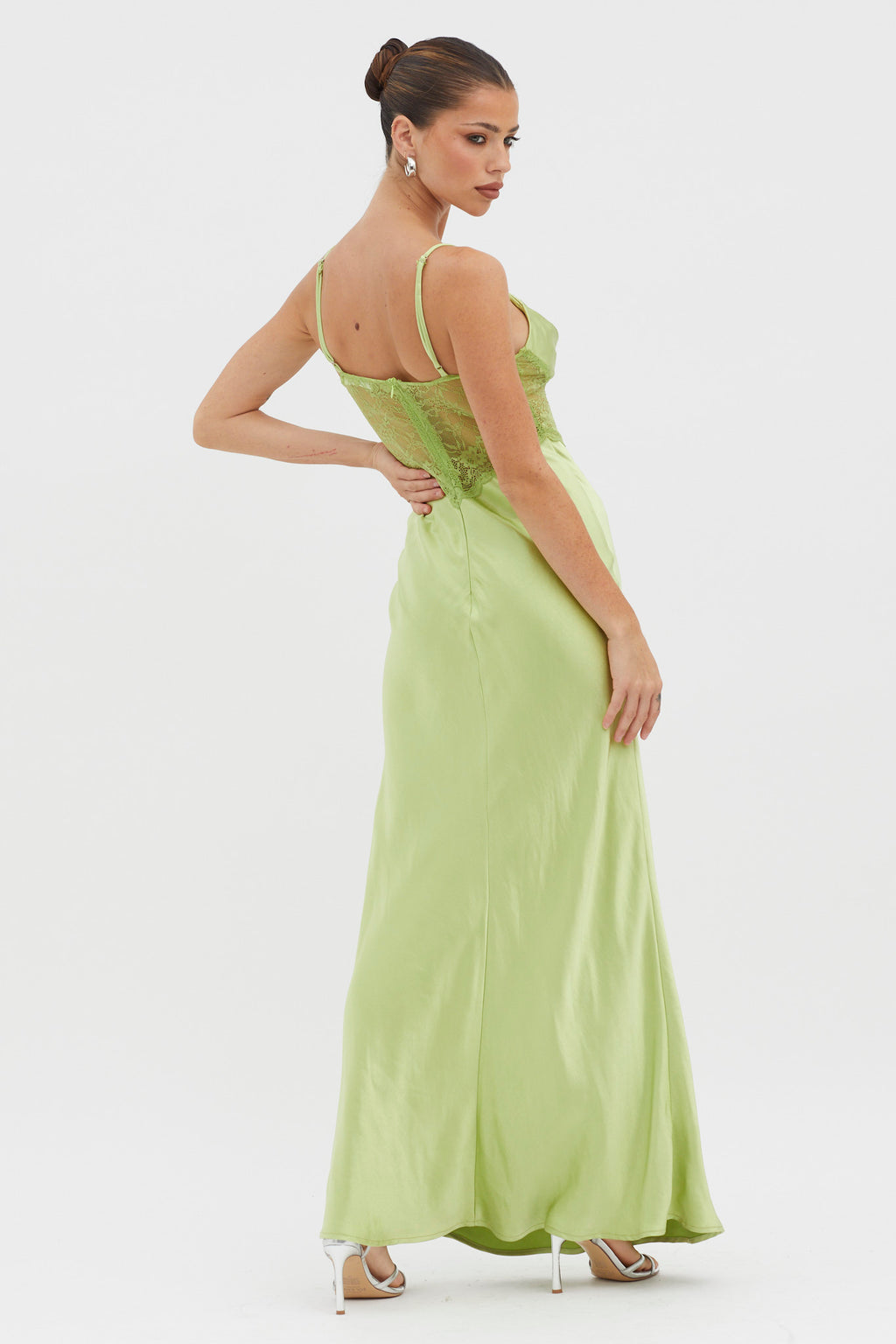 Kinzie Lace Waist Maxi Dress Apple by Selfie Leslie Australia