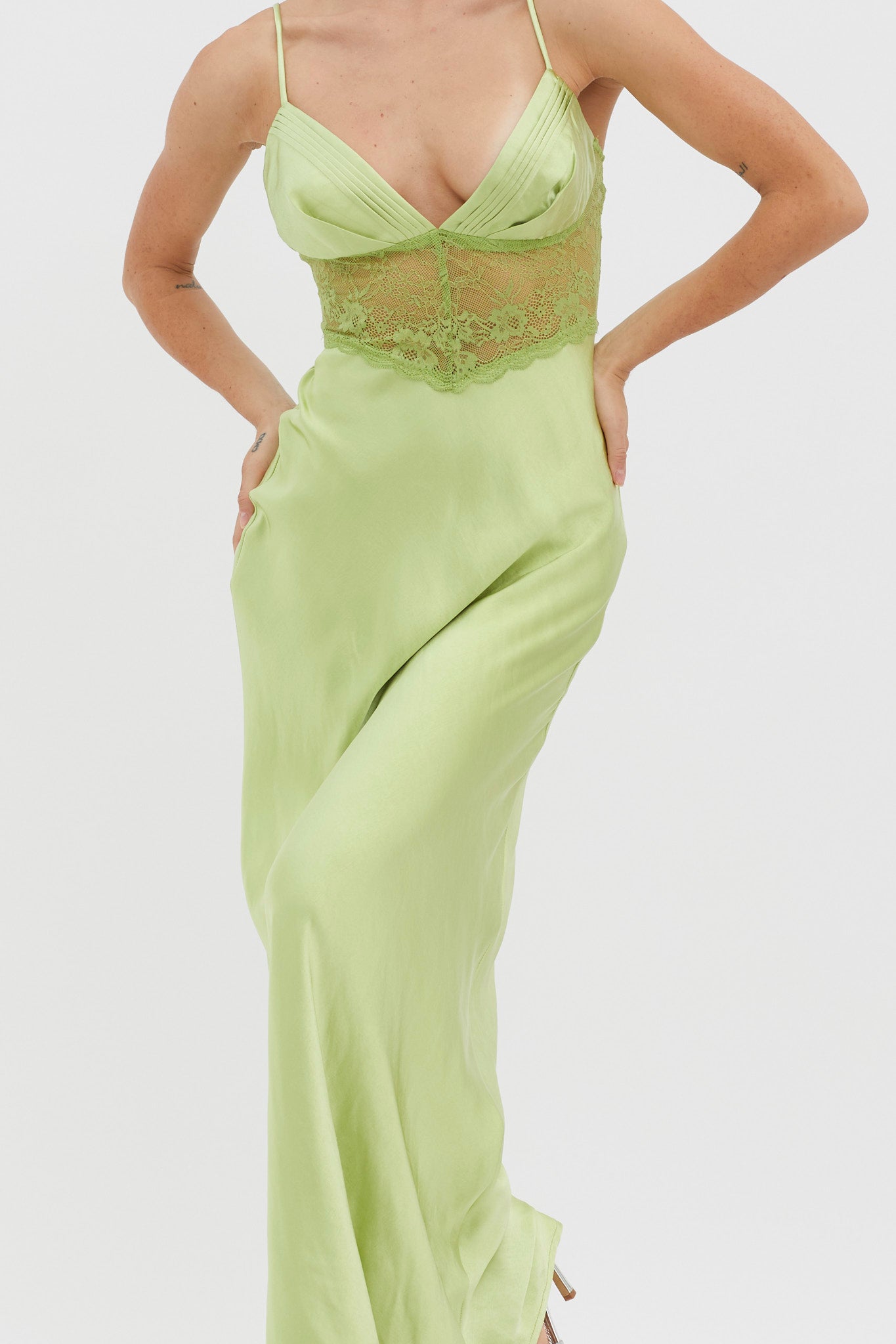 Kinzie Lace Waist Maxi Dress Apple by Selfie Leslie Australia