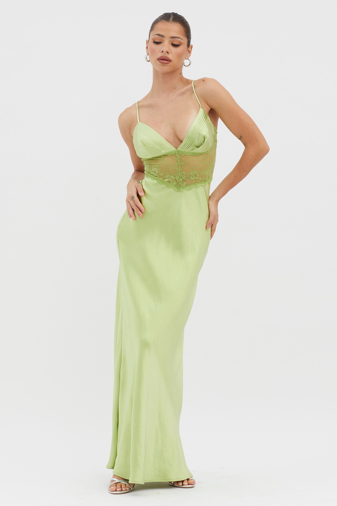 Kinzie Lace Waist Maxi Dress Apple by Selfie Leslie Australia