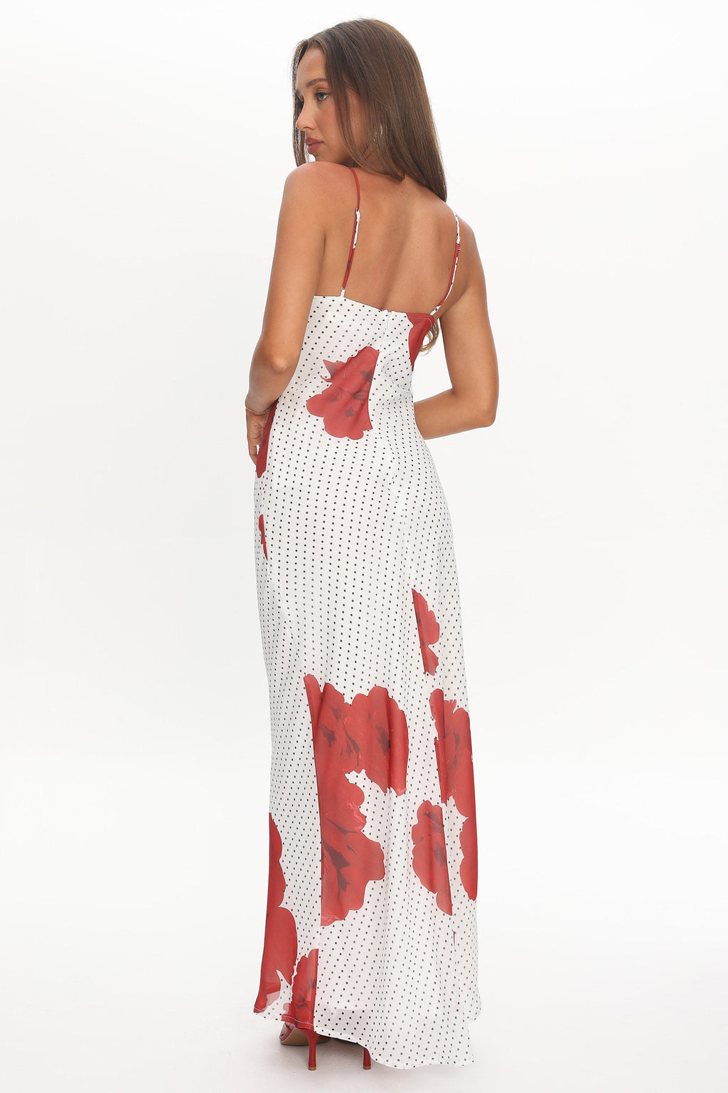 High Roller Rosette Maxi Dress Print White by Selfie Leslie Australia