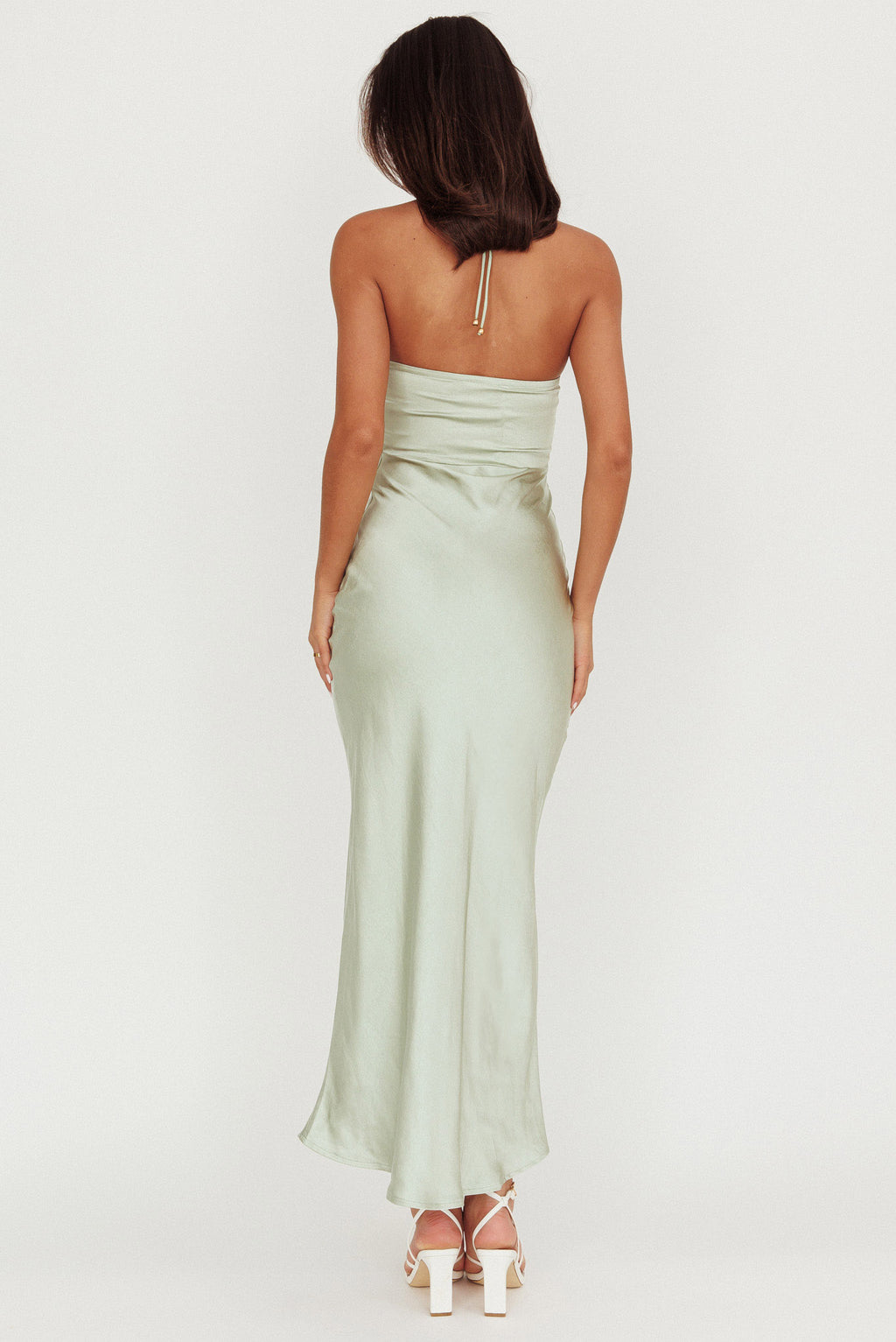 High Roller Flower Decoration Halter Dress Sage by Selfie Leslie Australia
