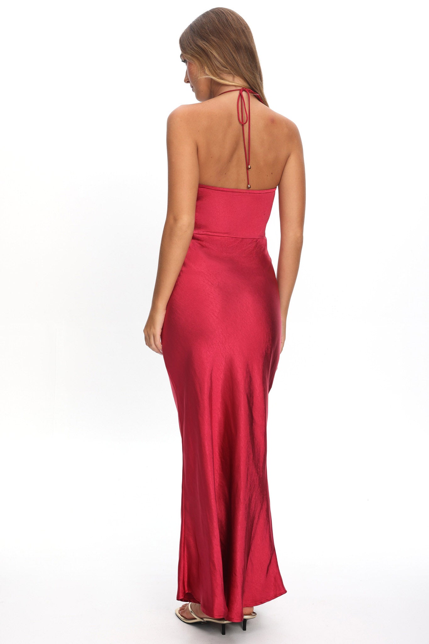 High Roller Flower Decoration Halter Dress Wine by Selfie Leslie Australia