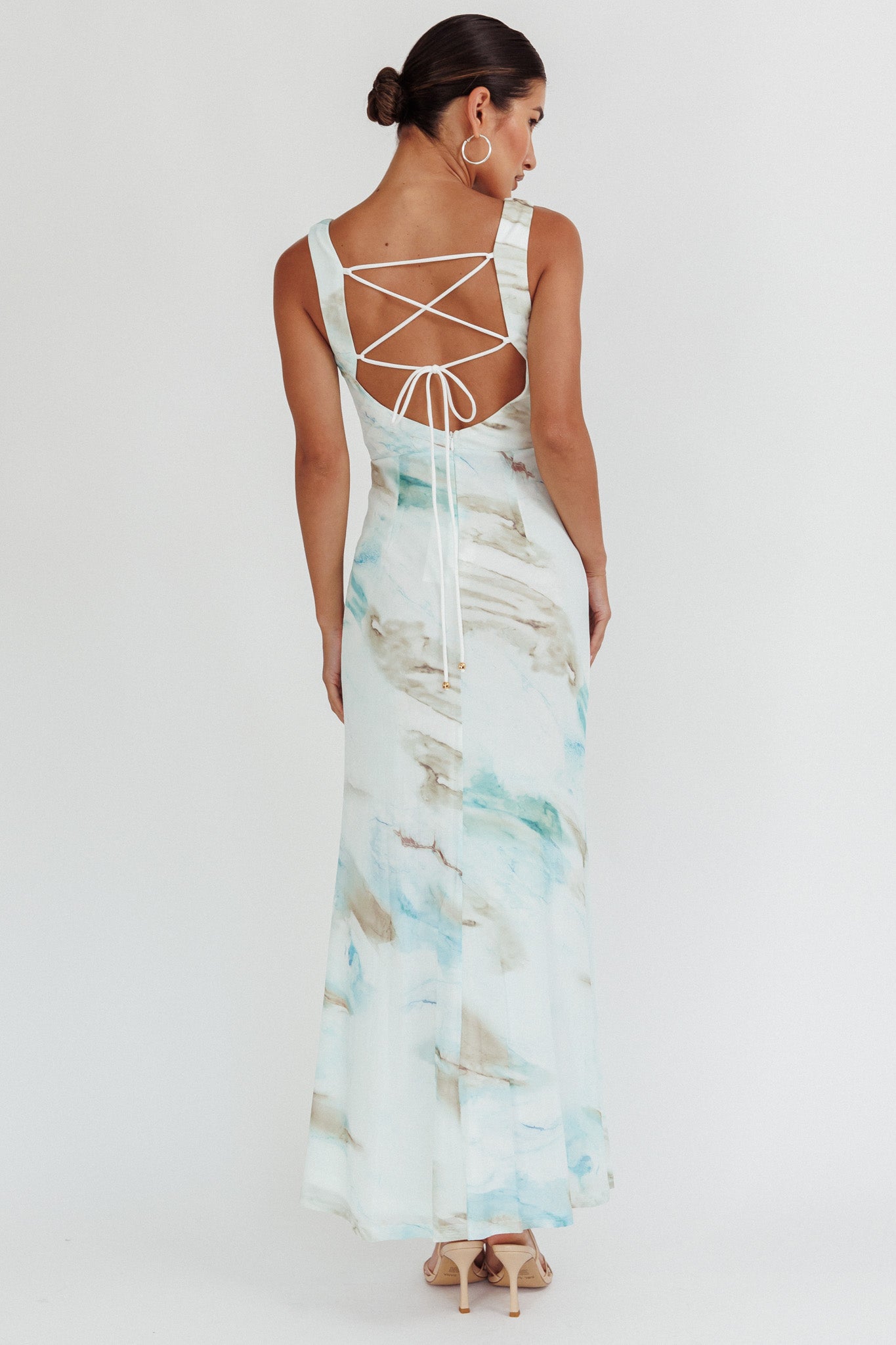 Jovelle Strappy Back Maxi Dress Marble Blue by Selfie Leslie Australia
