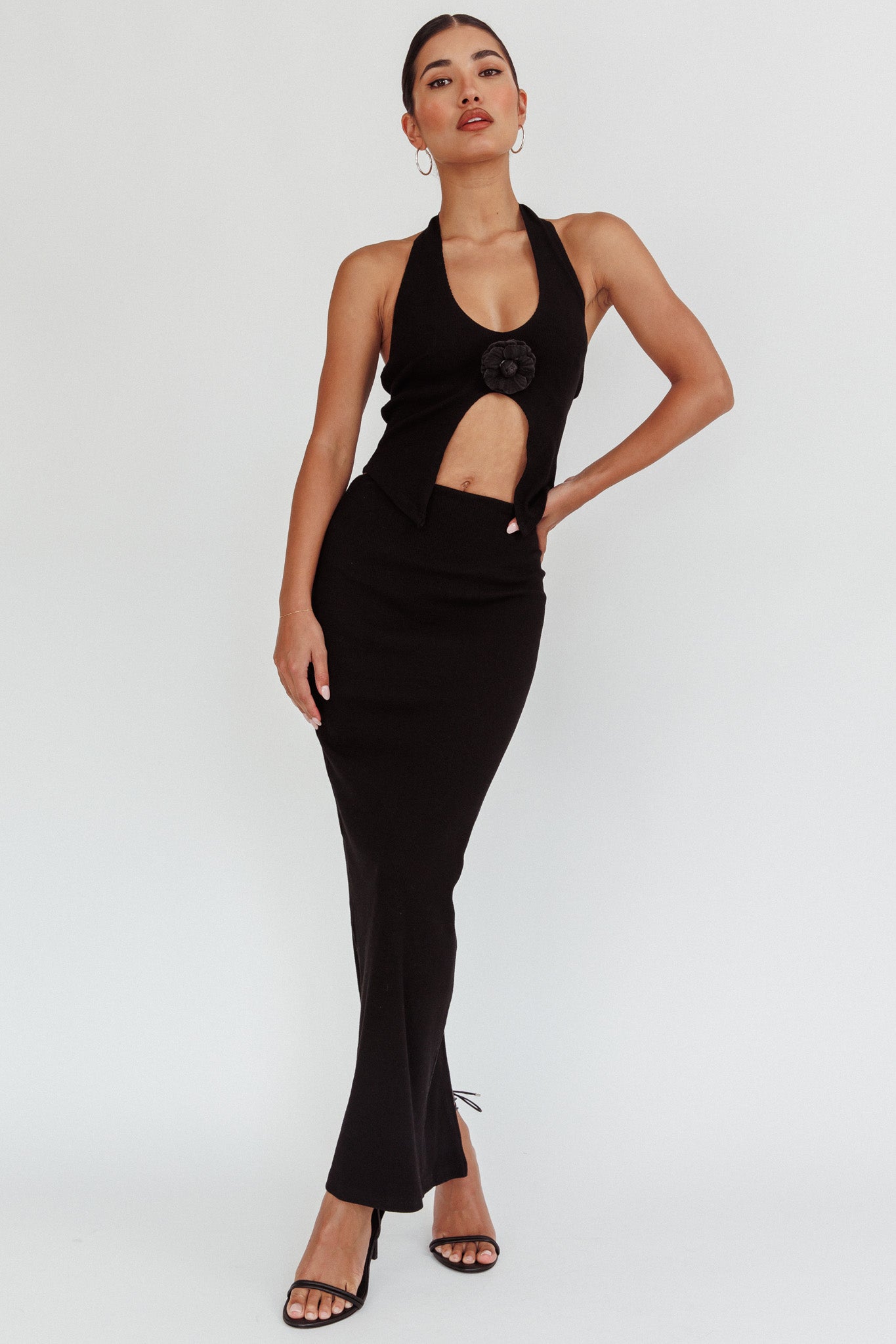 Blackthorn Maxi Skirt Black by Selfie Leslie Australia