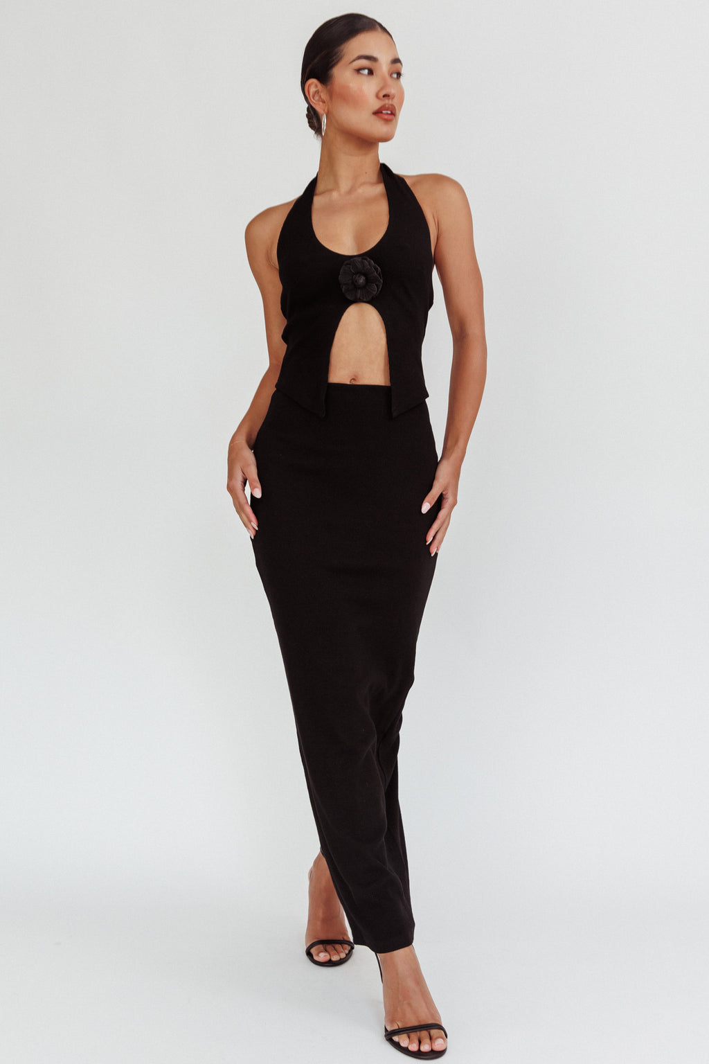 Blackthorn Maxi Skirt Black by Selfie Leslie Australia