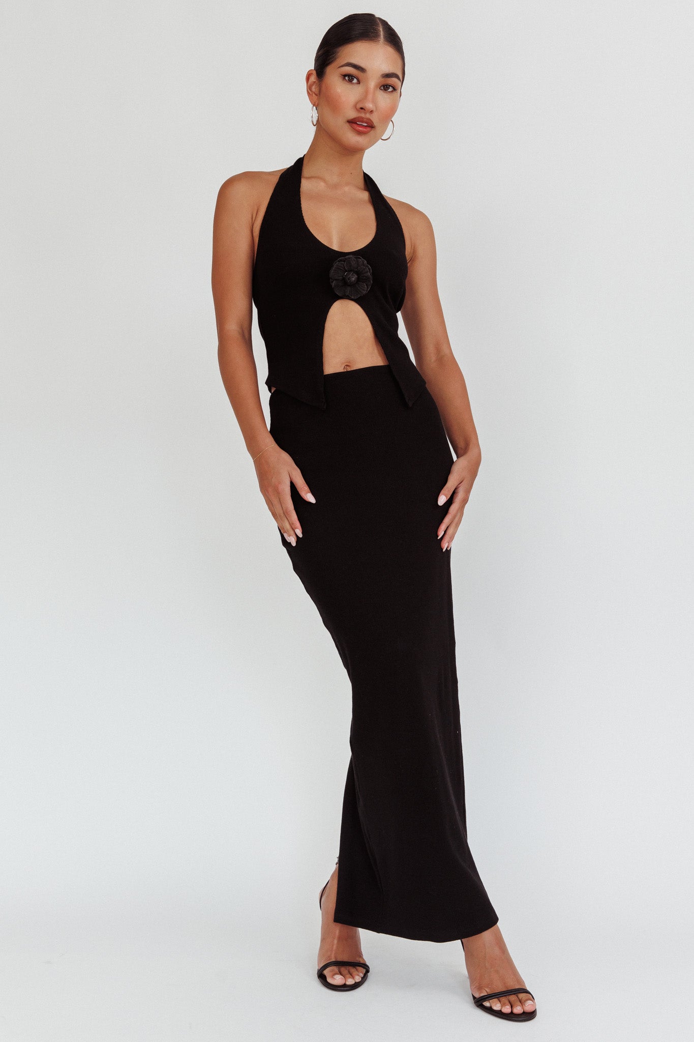 Blackthorn Maxi Skirt Black by Selfie Leslie Australia