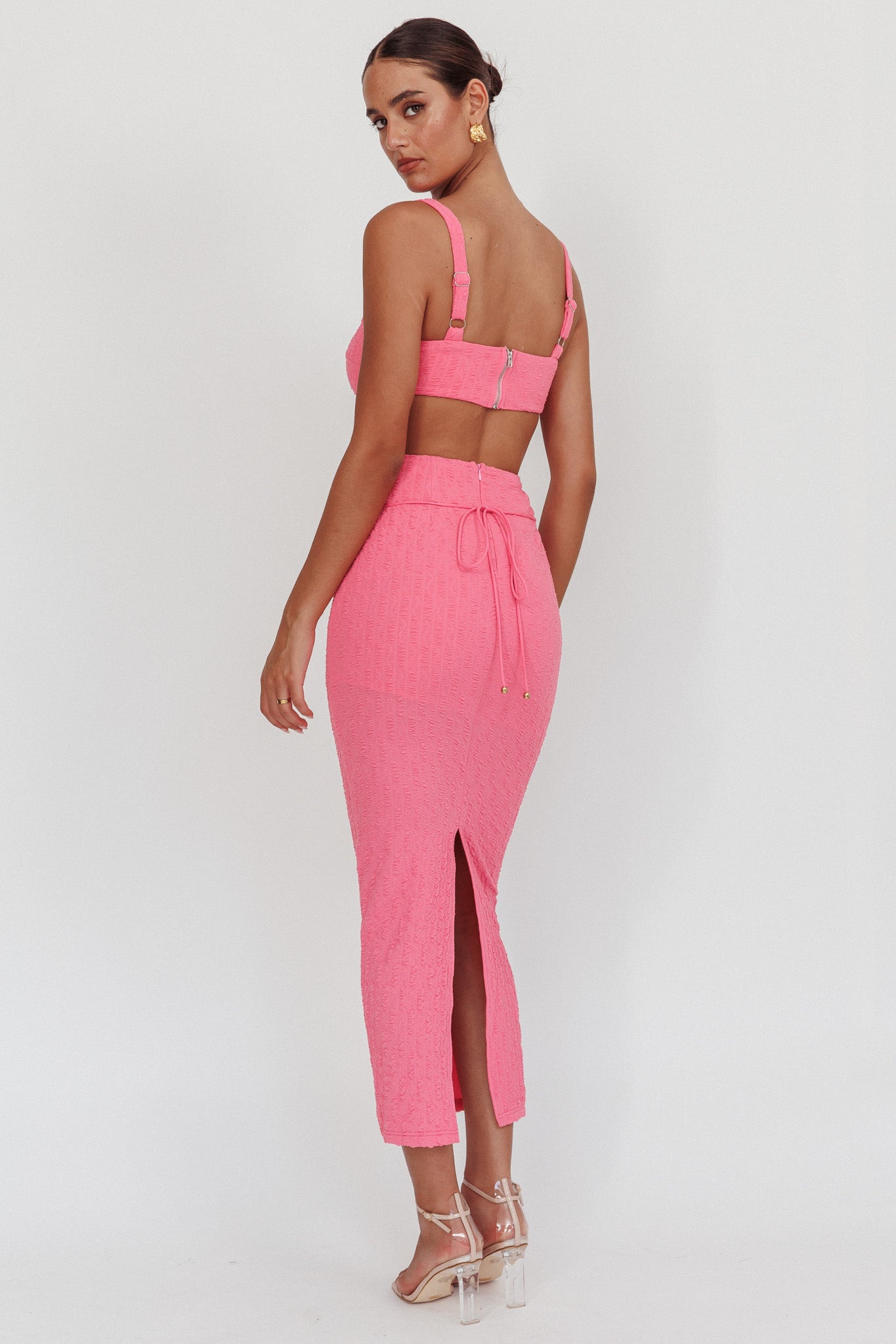 Piera Cut-Out Waist Maxi Dress Hot Pink by Selfie Leslie Australia