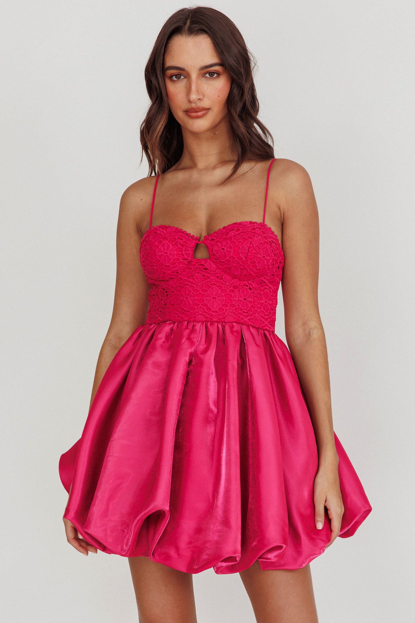 Lucia Bubble Skirt Mini Dress Hot Pink by Selfie Leslie Australia