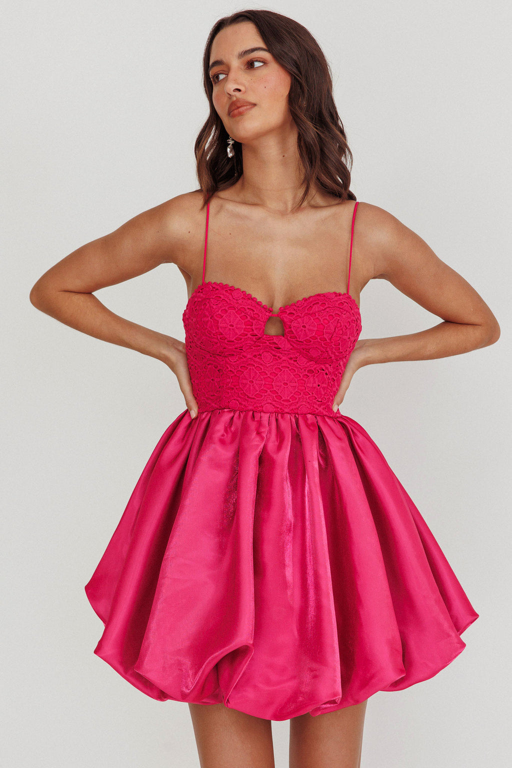 Lucia Bubble Skirt Mini Dress Hot Pink by Selfie Leslie Australia
