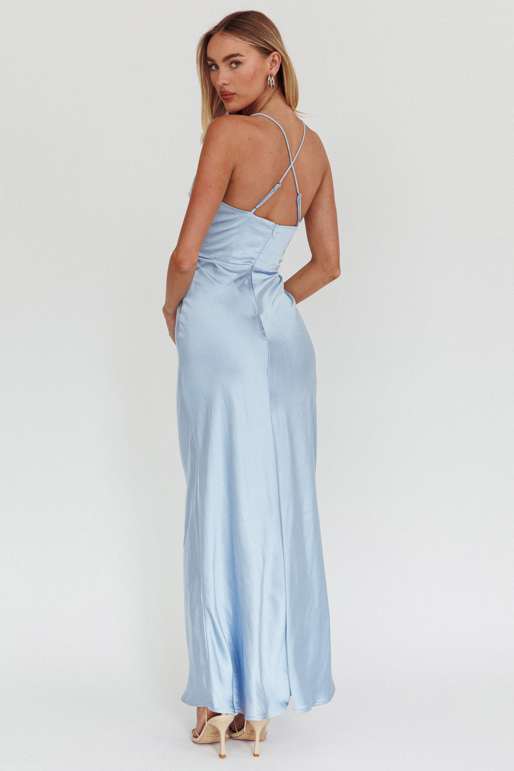 Summer Of Love Lace Trim Maxi Dress Blue by Selfie Leslie Australia