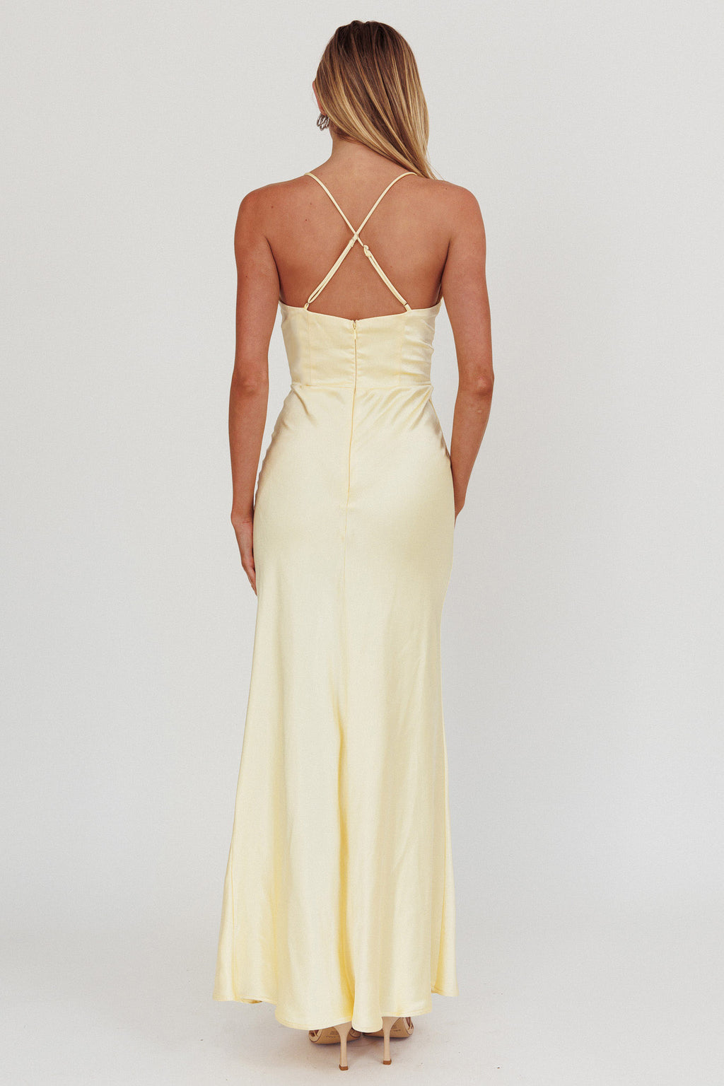 Summer Of Love Lace Trim Maxi Dress Lemon by Selfie Leslie Australia