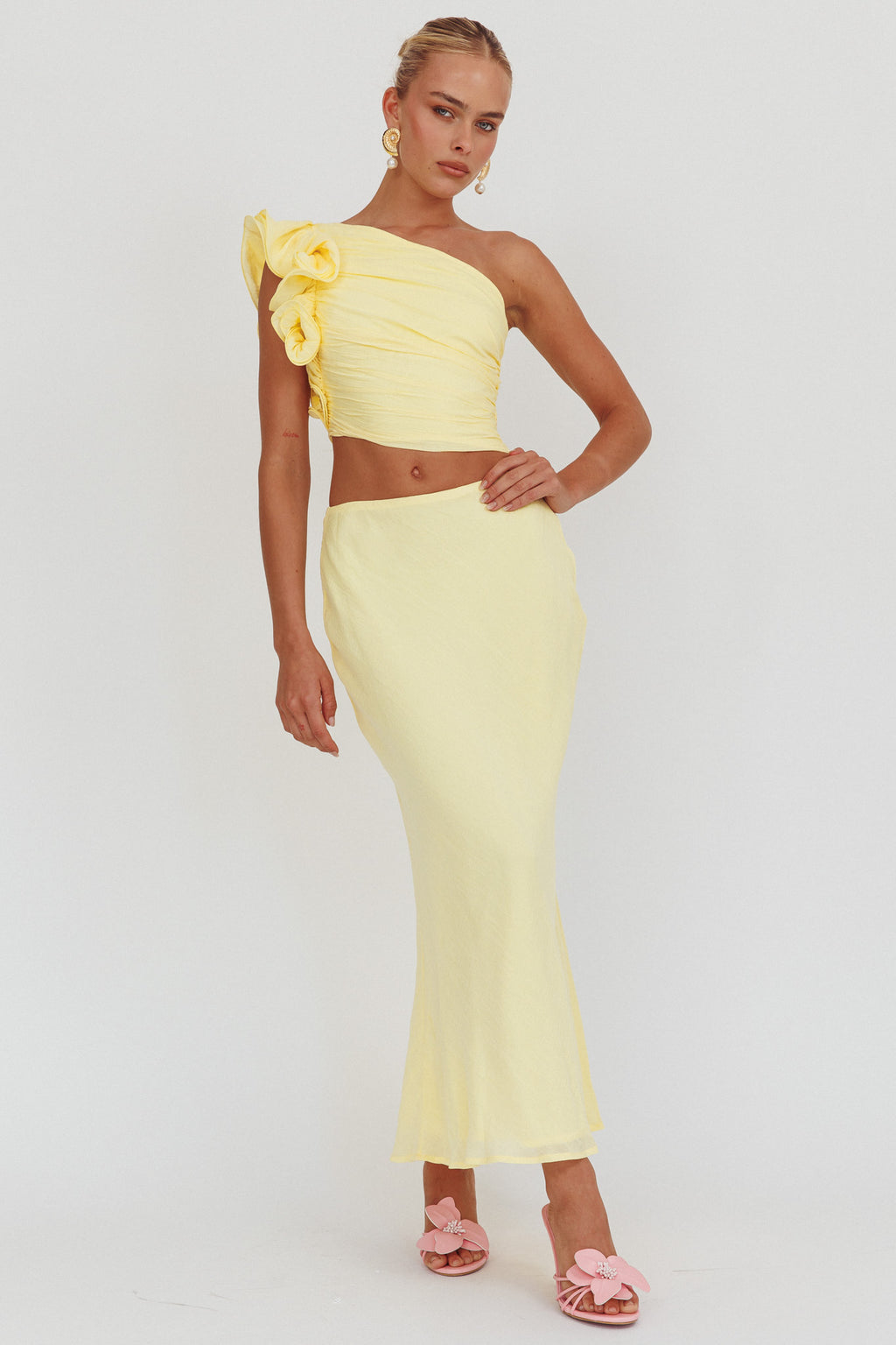 Deanna Maxi Skirt Lemon by Selfie Leslie Australia