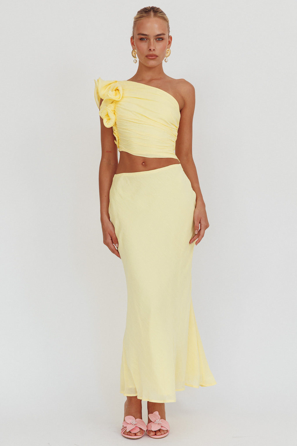 Deanna Maxi Skirt Lemon by Selfie Leslie Australia