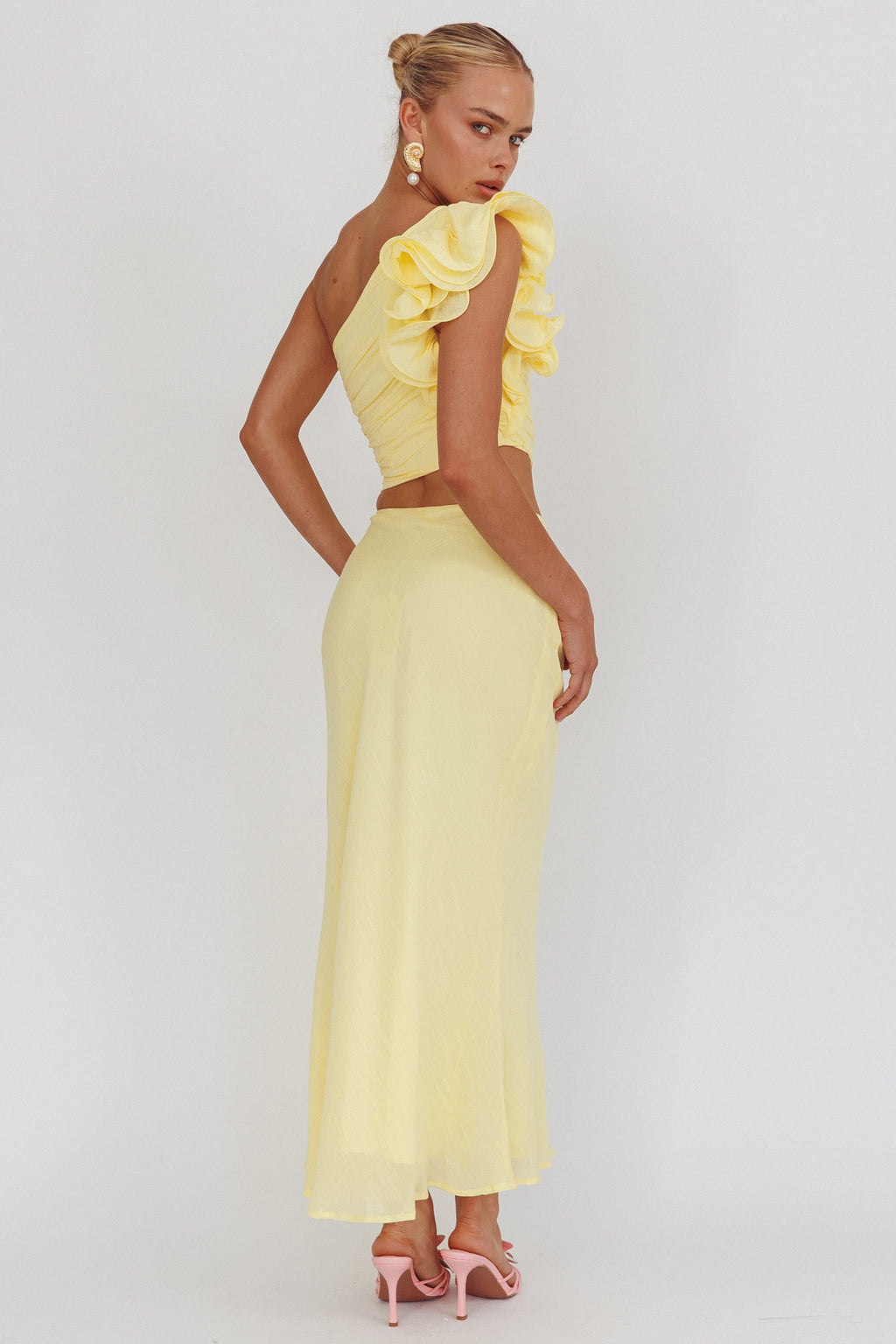 Deanna Maxi Skirt Lemon by Selfie Leslie Australia