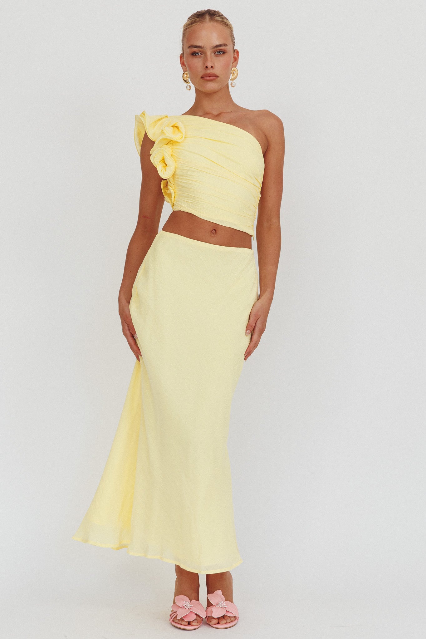 Deanna Maxi Skirt Lemon by Selfie Leslie Australia