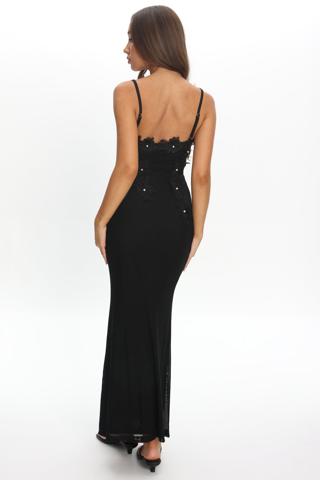 Like I'm Dreaming Floral Pearl Maxi Dress Black by Selfie Leslie Australia