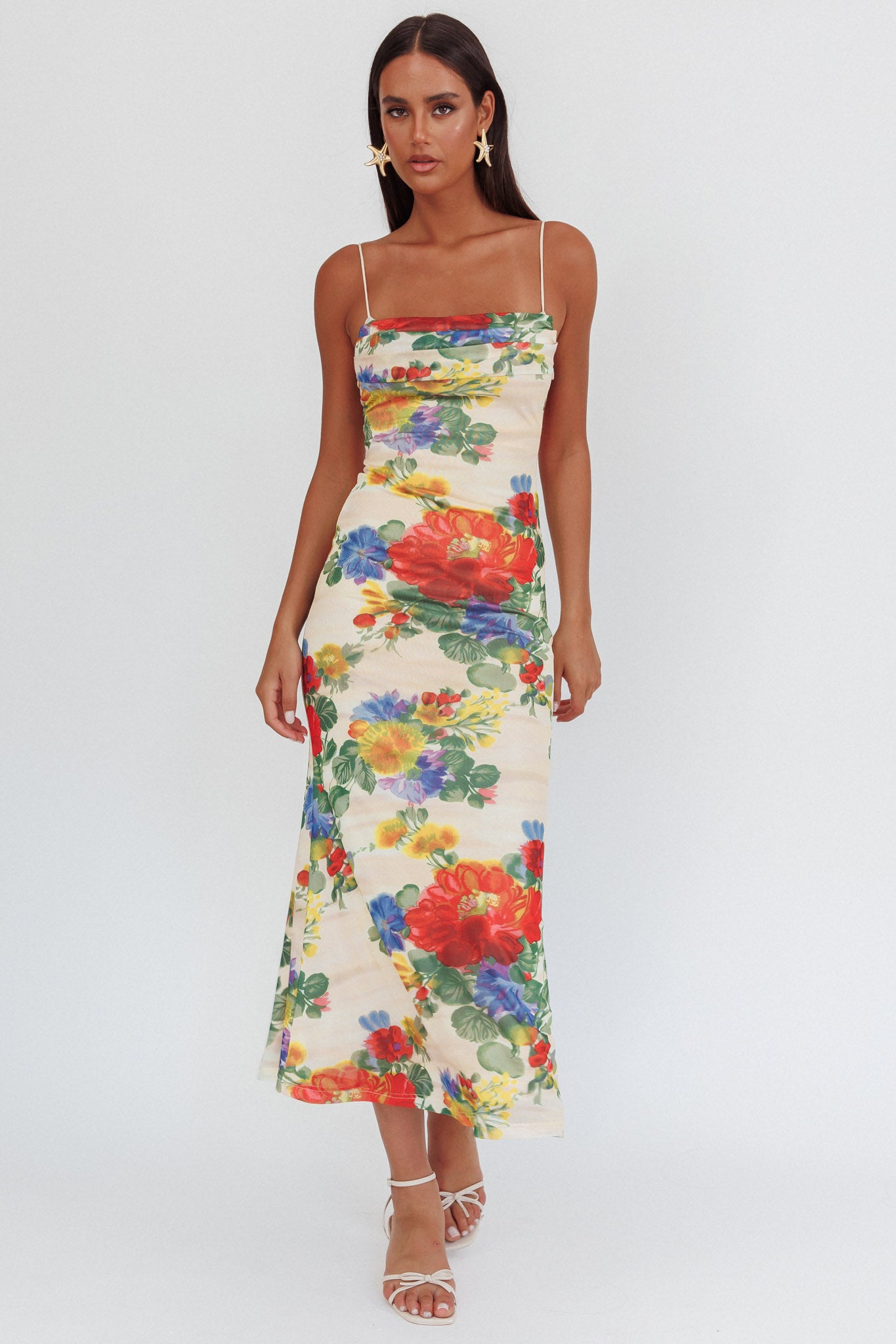 Days Ahead Mesh Overlay Maxi Dress Floral Pink by Selfie Leslie Australia