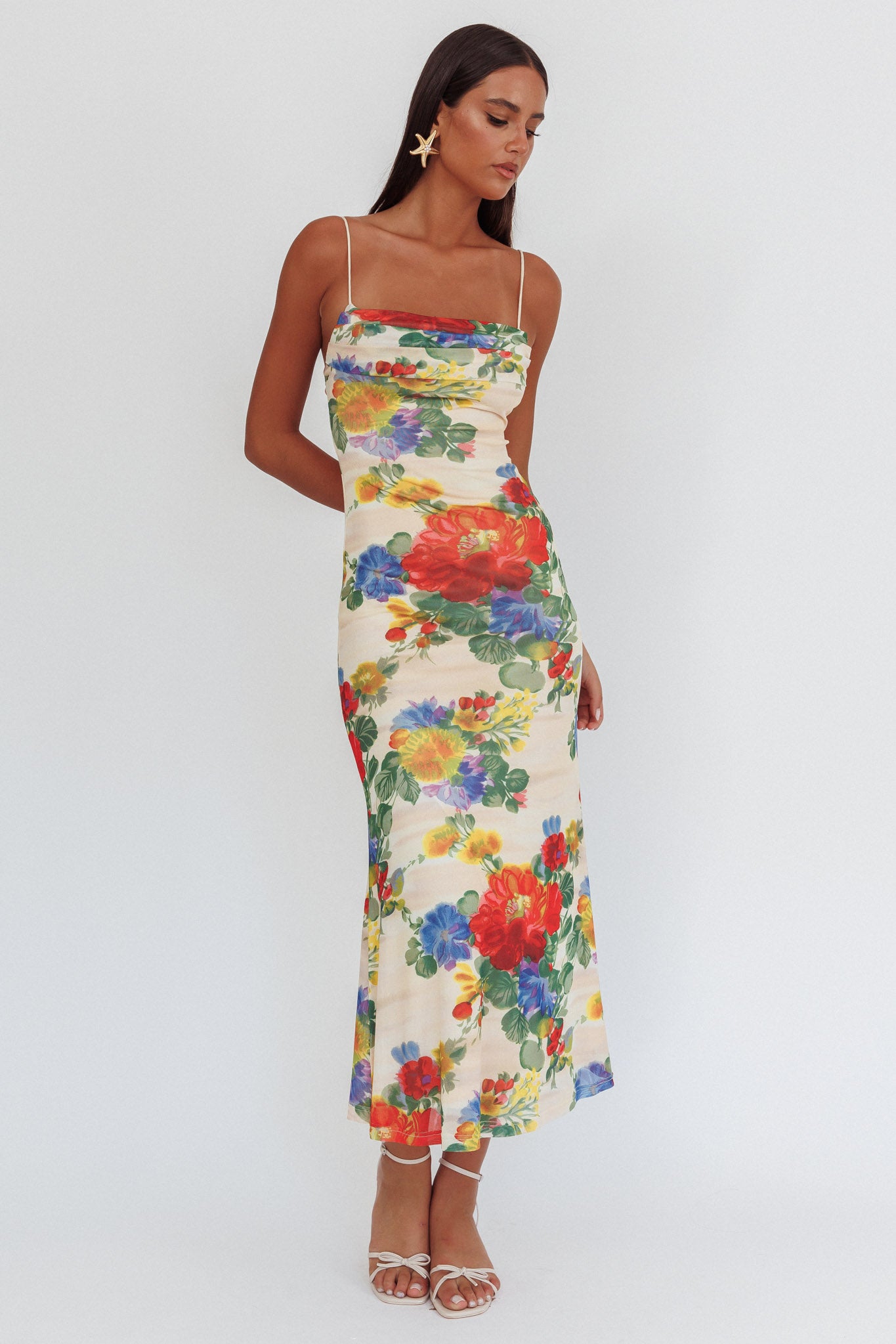 Days Ahead Mesh Overlay Maxi Dress Floral Pink by Selfie Leslie Australia