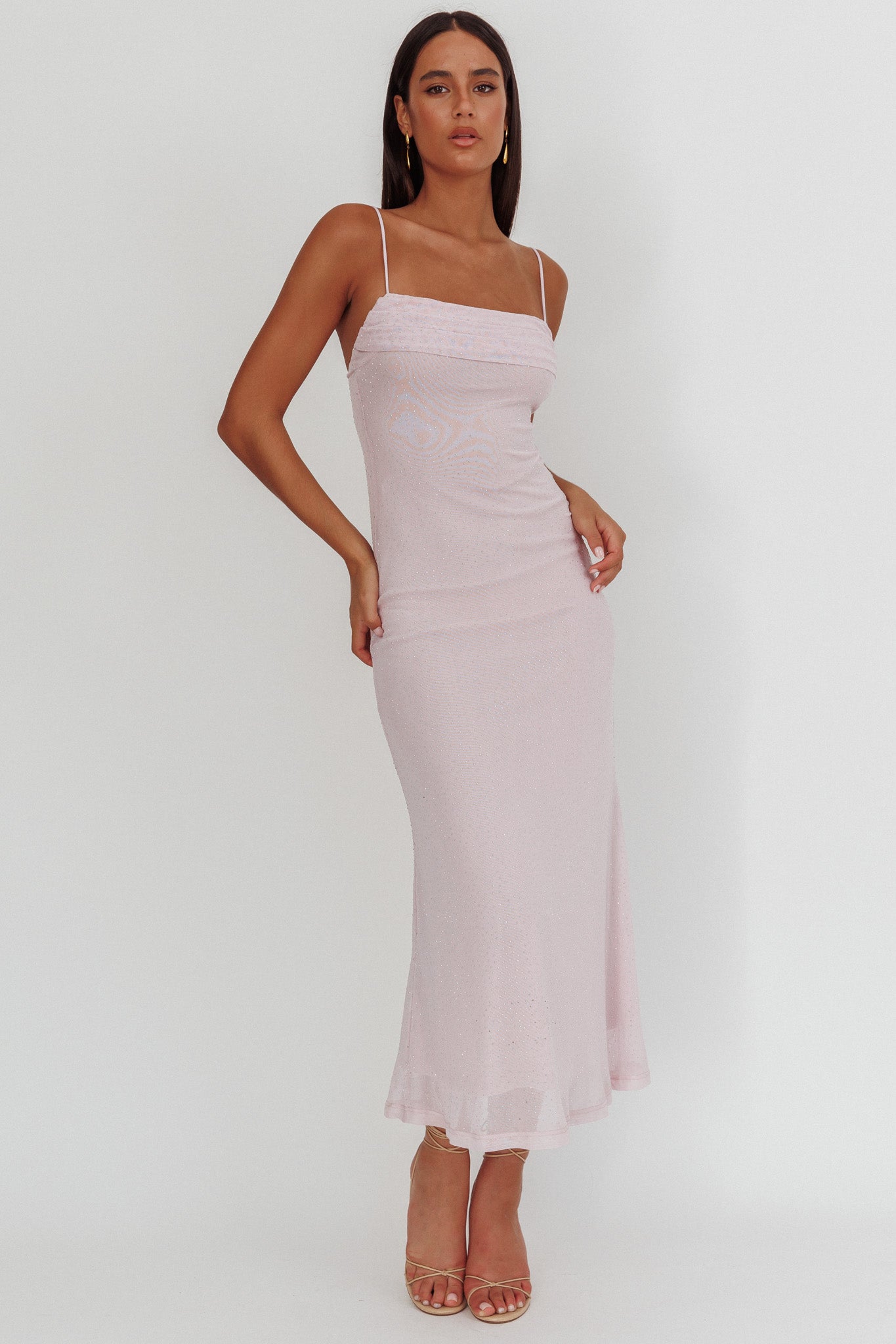 Days Ahead Rhinestone Overlay Maxi Dress Lilac by Selfie Leslie Australia