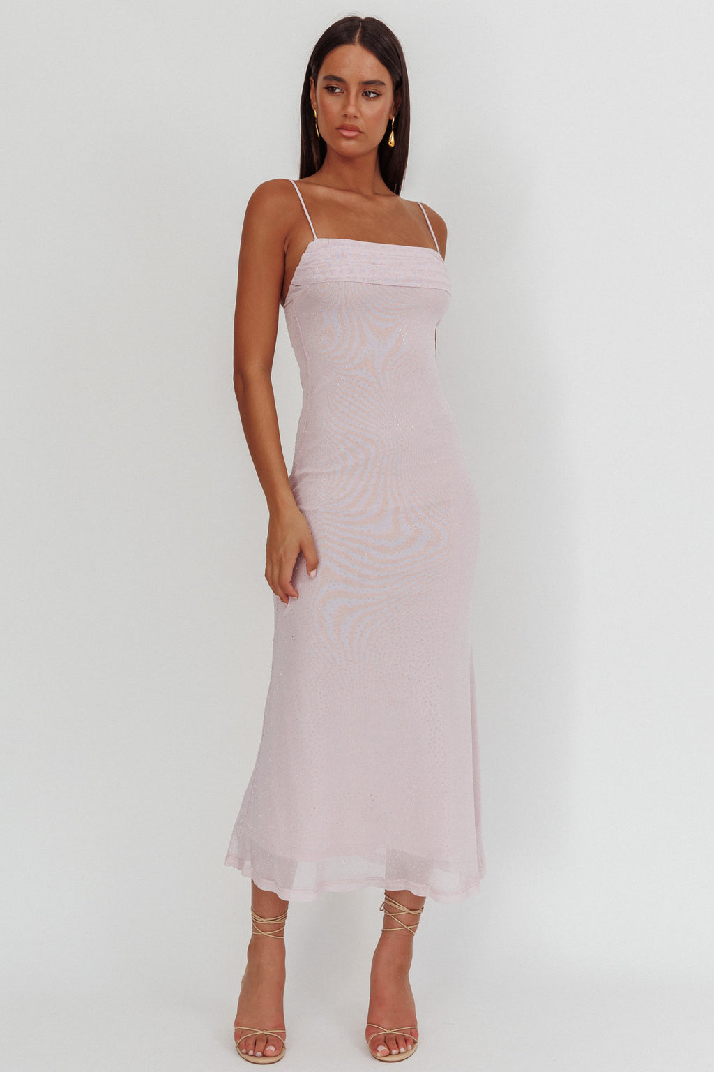 Days Ahead Rhinestone Overlay Maxi Dress Lilac by Selfie Leslie Australia