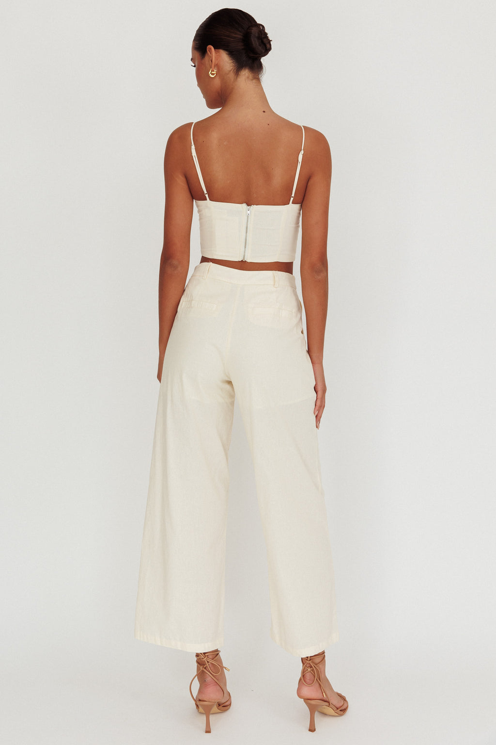 Breathless Wide Leg Pant Oat by Selfie Leslie Australia
