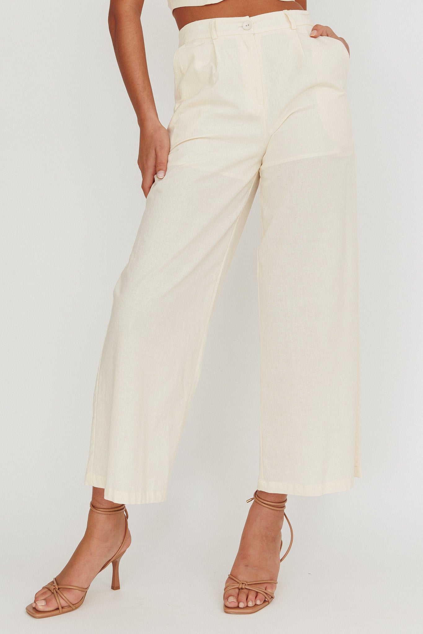 Breathless Wide Leg Pant Oat by Selfie Leslie Australia