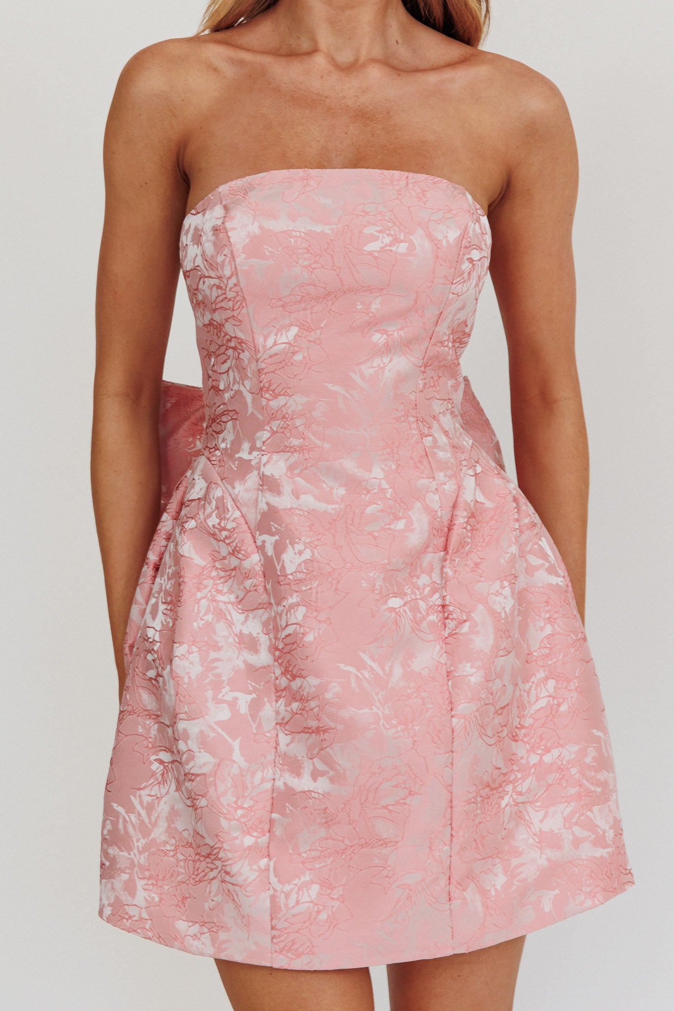 Melty Kisses Bow Mini Dress Pink by Selfie Leslie Australia