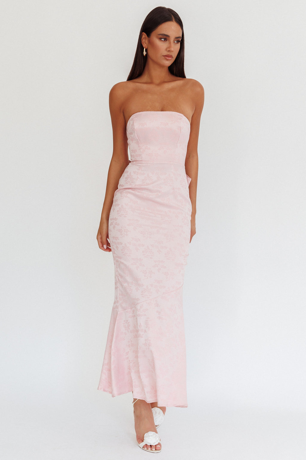 Melty Kisses Bow Back Maxi Dress Pink by Selfie Leslie Australia