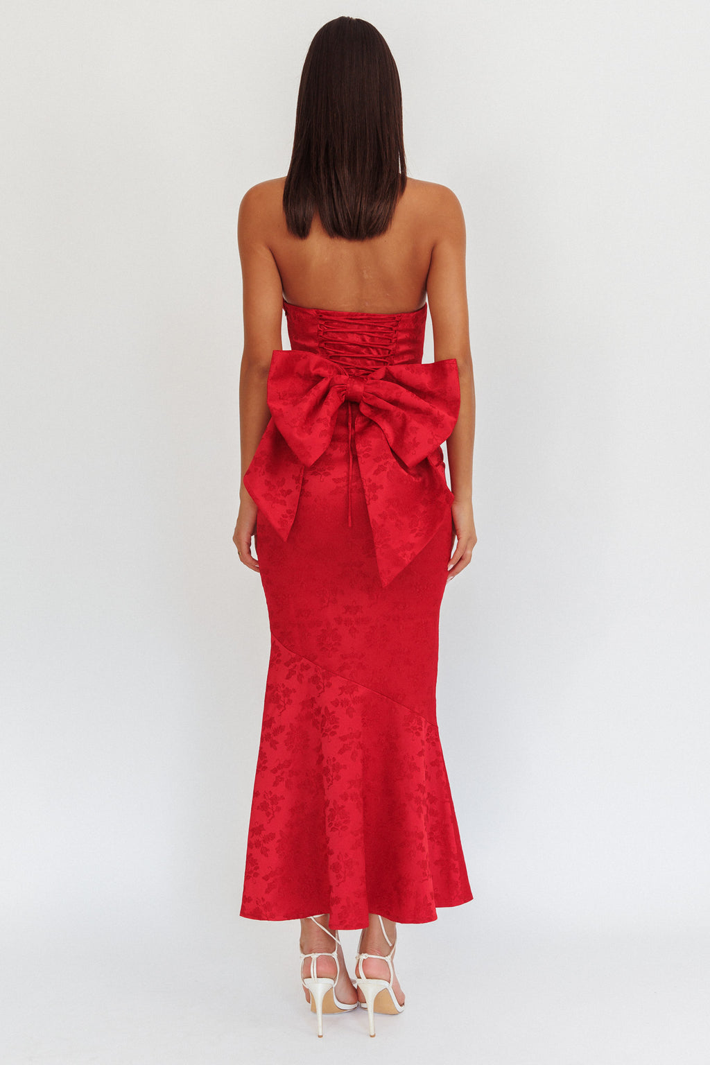 Melty Kisses Bow Back Maxi Dress Wine by Selfie Leslie Australia