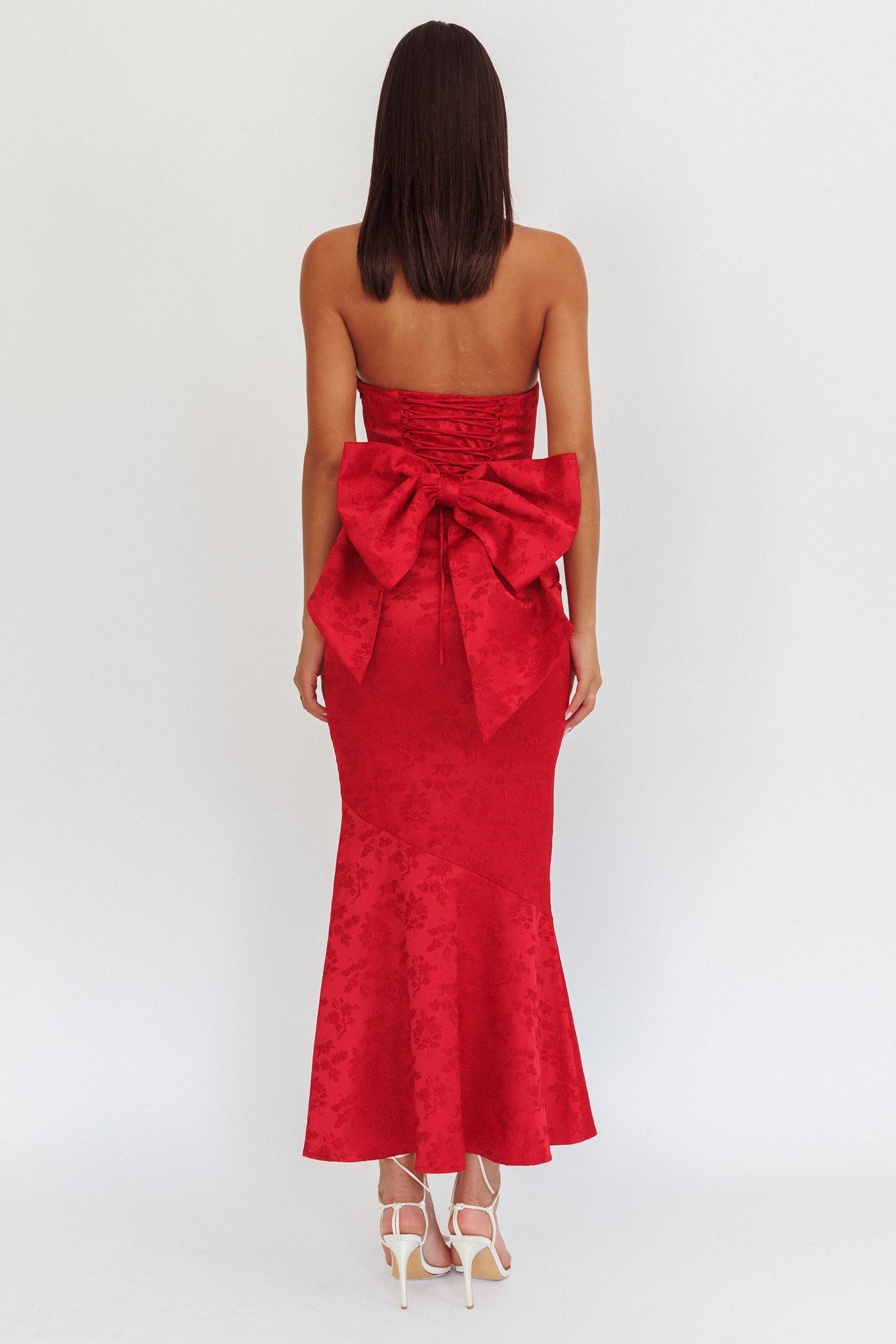 Melty Kisses Bow Back Maxi Dress Wine by Selfie Leslie Australia