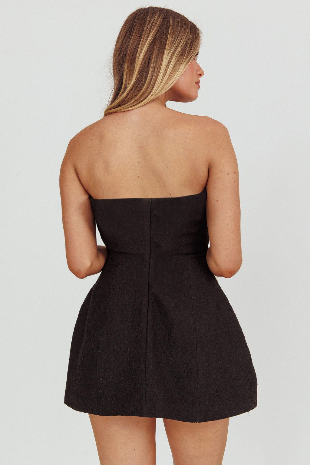 Melodic Strapless Mini Dress Black by Selfie Leslie Australia