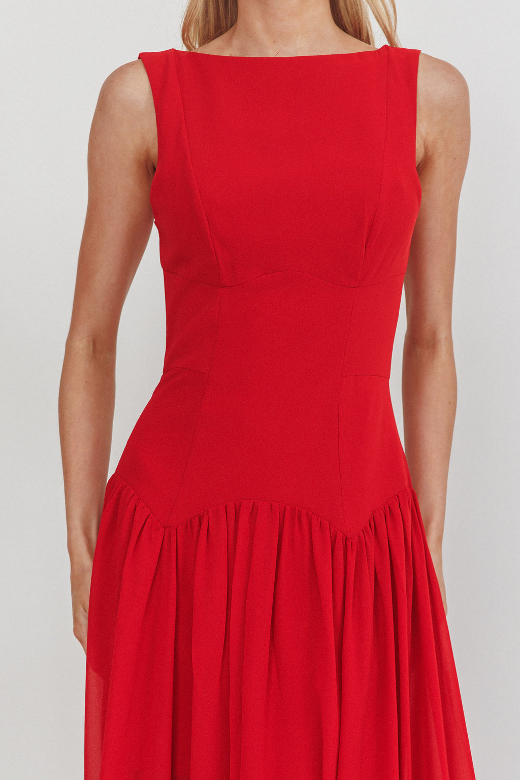 Opulent Low Back Maxi Dress Red by Selfie Leslie Australia