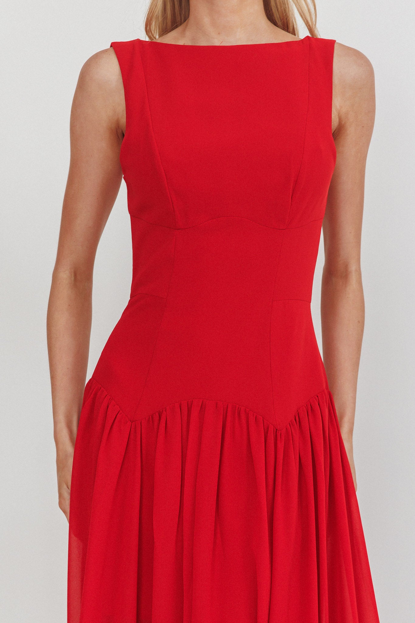 Opulent Low Back Maxi Dress Red by Selfie Leslie Australia