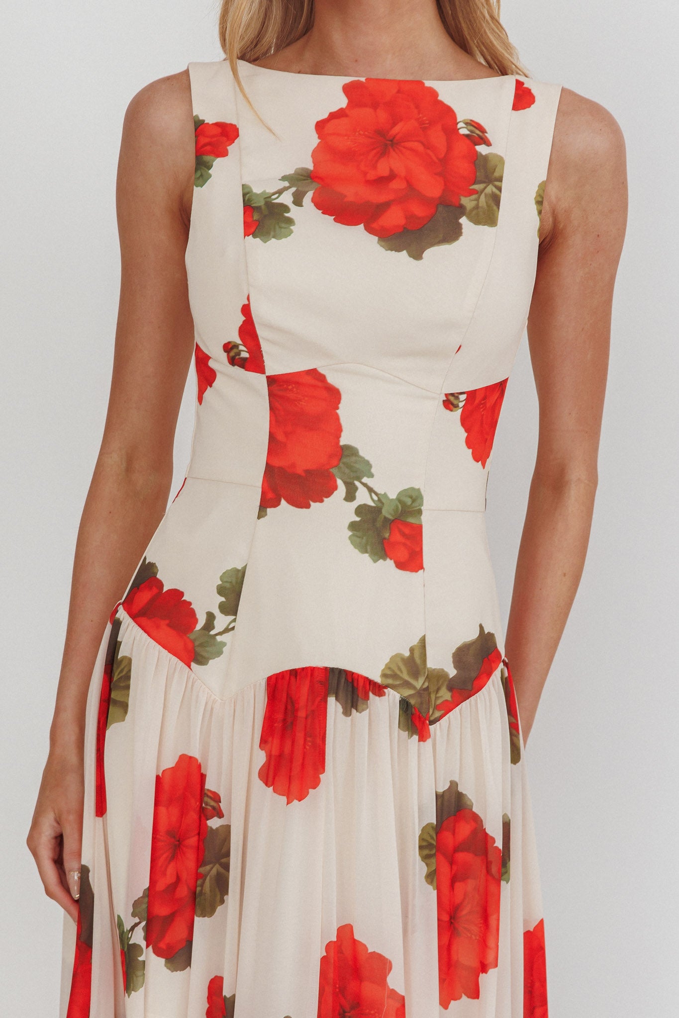 Opulent Low Back Maxi Dress Floral Rose by Selfie Leslie Australia