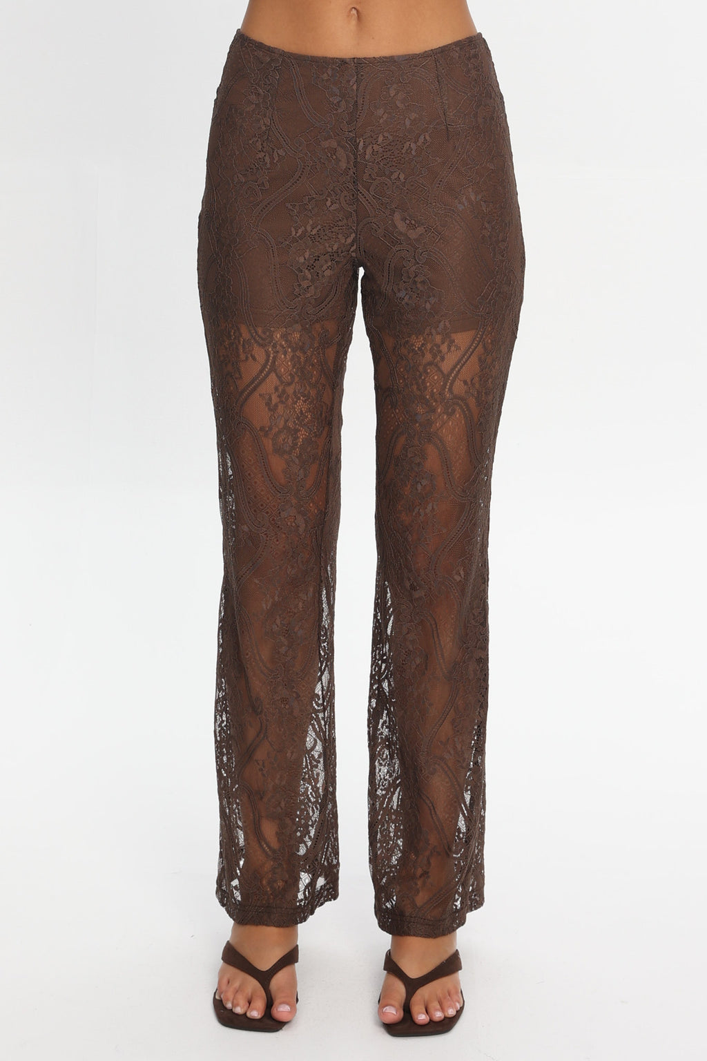 Opulent Lace Pants Chocolate
