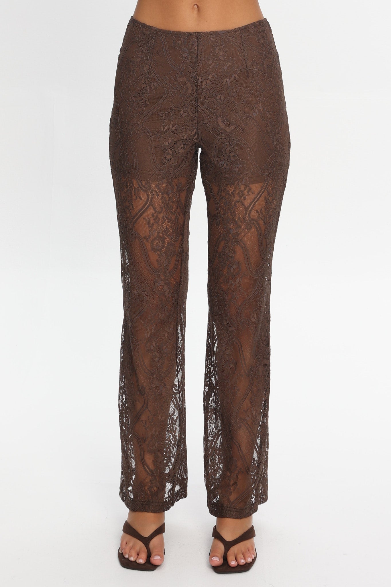 Opulent Lace Pants Chocolate