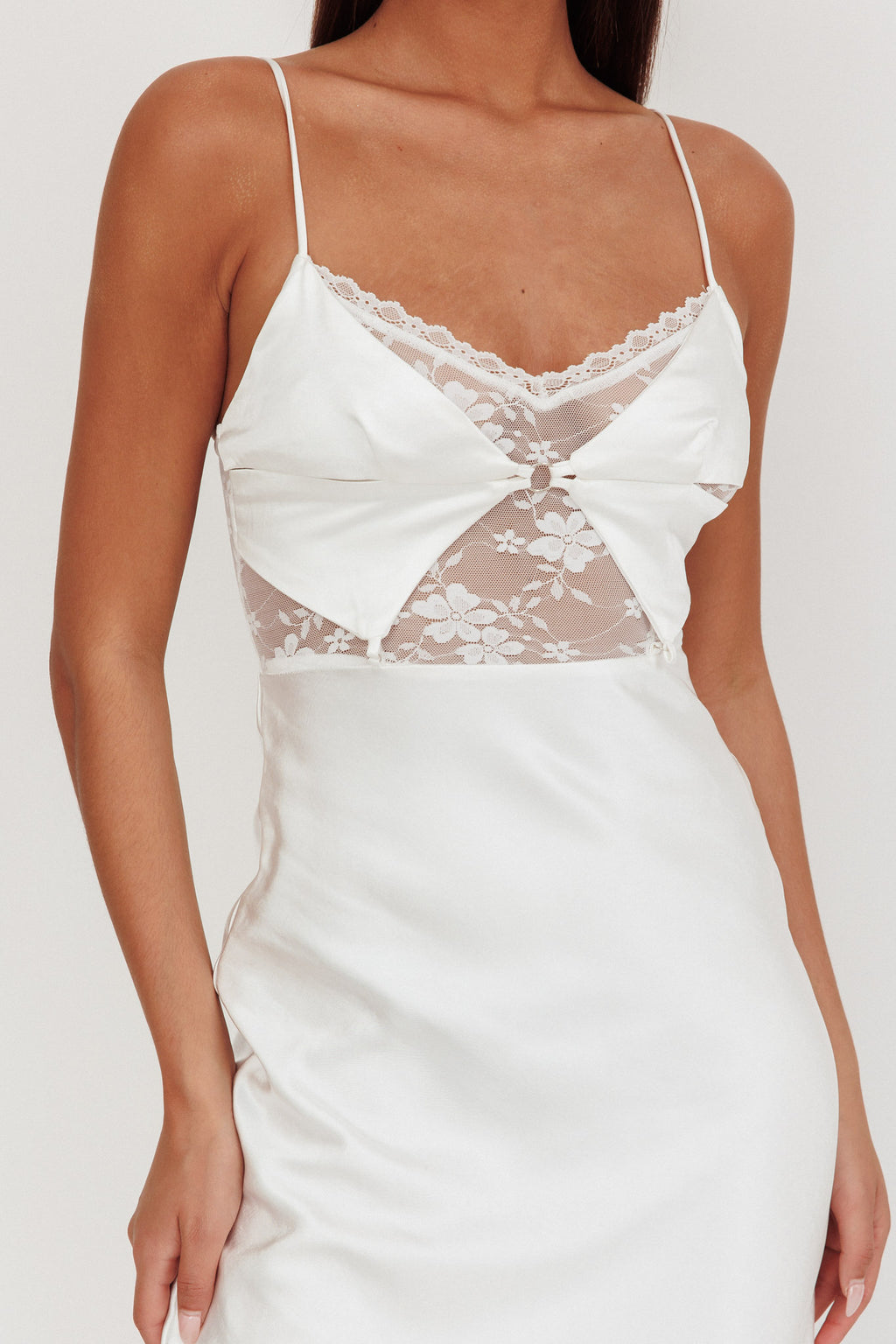 Impressions Lace Bodice Maxi Dress White by Selfie Leslie Australia