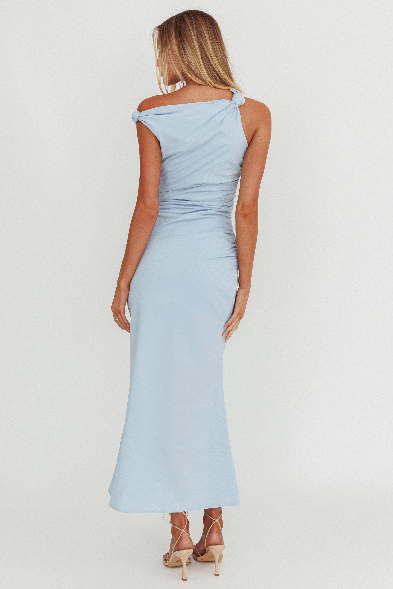 Angel's Song Asymmetric Neckline Maxi Dress Blue by Selfie Leslie Australia