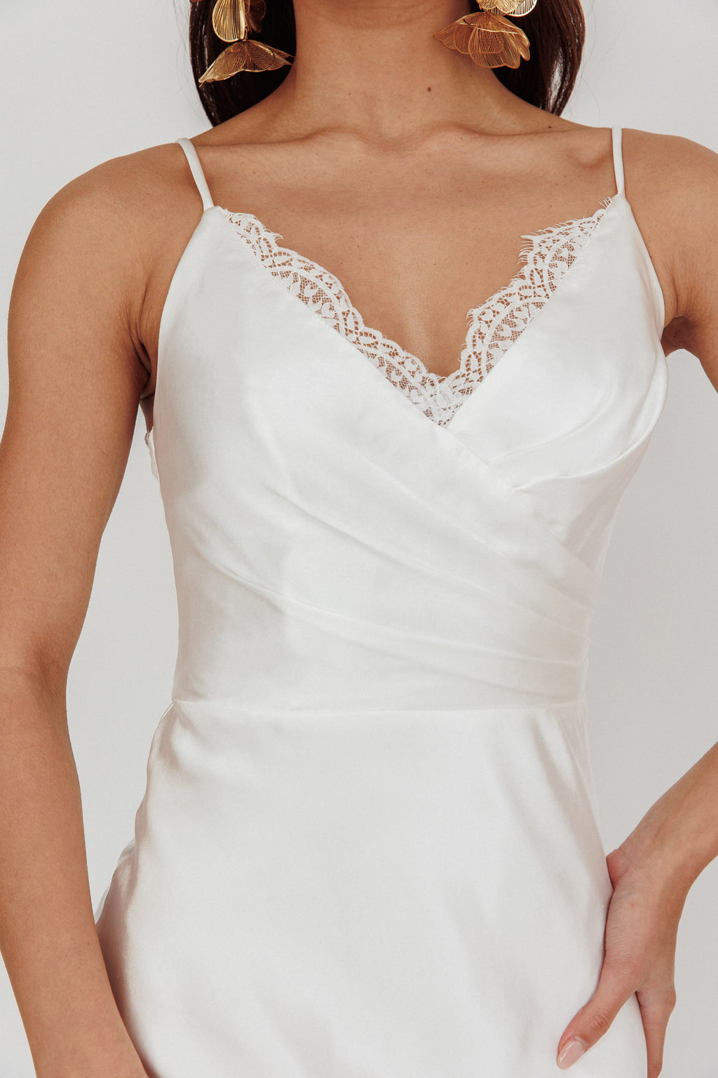 Our Story Surplice Neckline Maxi Dress Off White by Selfie Leslie Australia