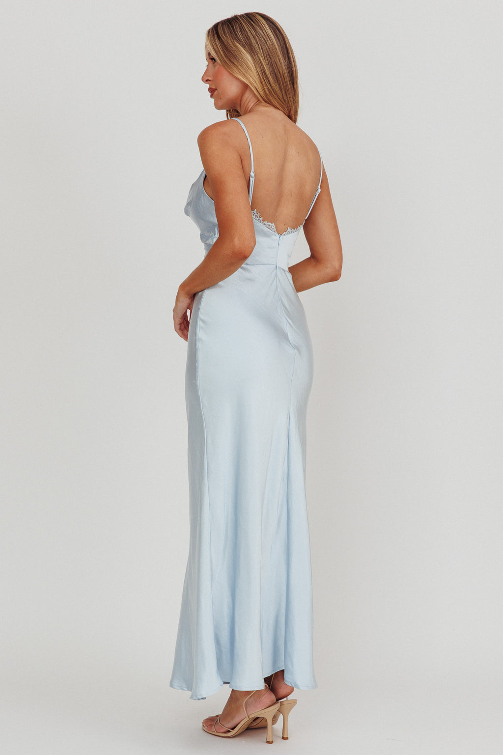 Our Story Surplice Neckline Maxi Dress Steel Blue by Selfie Leslie Australia