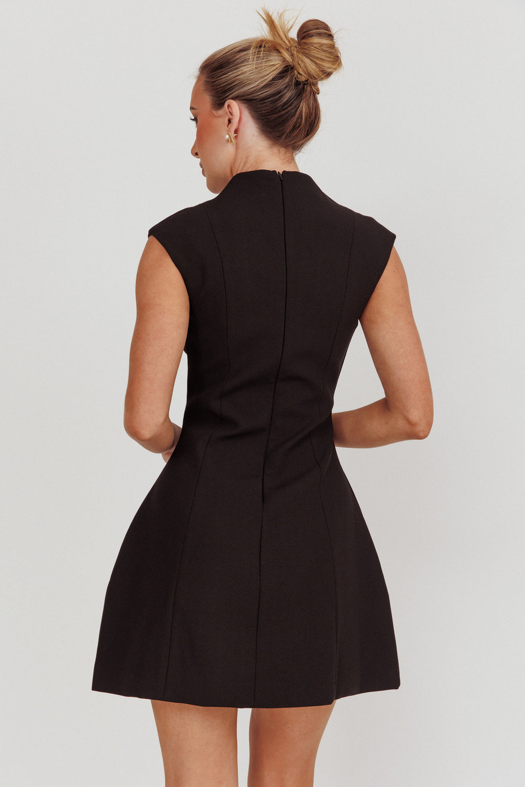 Heavenly Bodies Sleeveless Deep Neckline Mini Dress Black by Selfie Leslie Australia