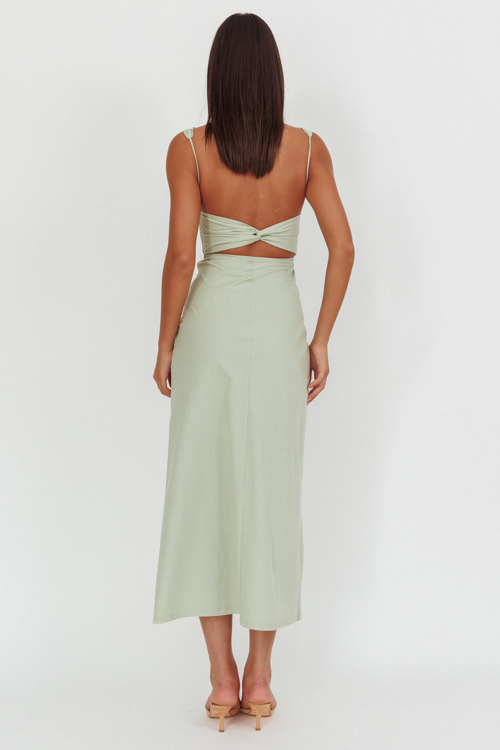 Moonlit Reverie Twist Back Maxi Dress Sage by Selfie Leslie Australia