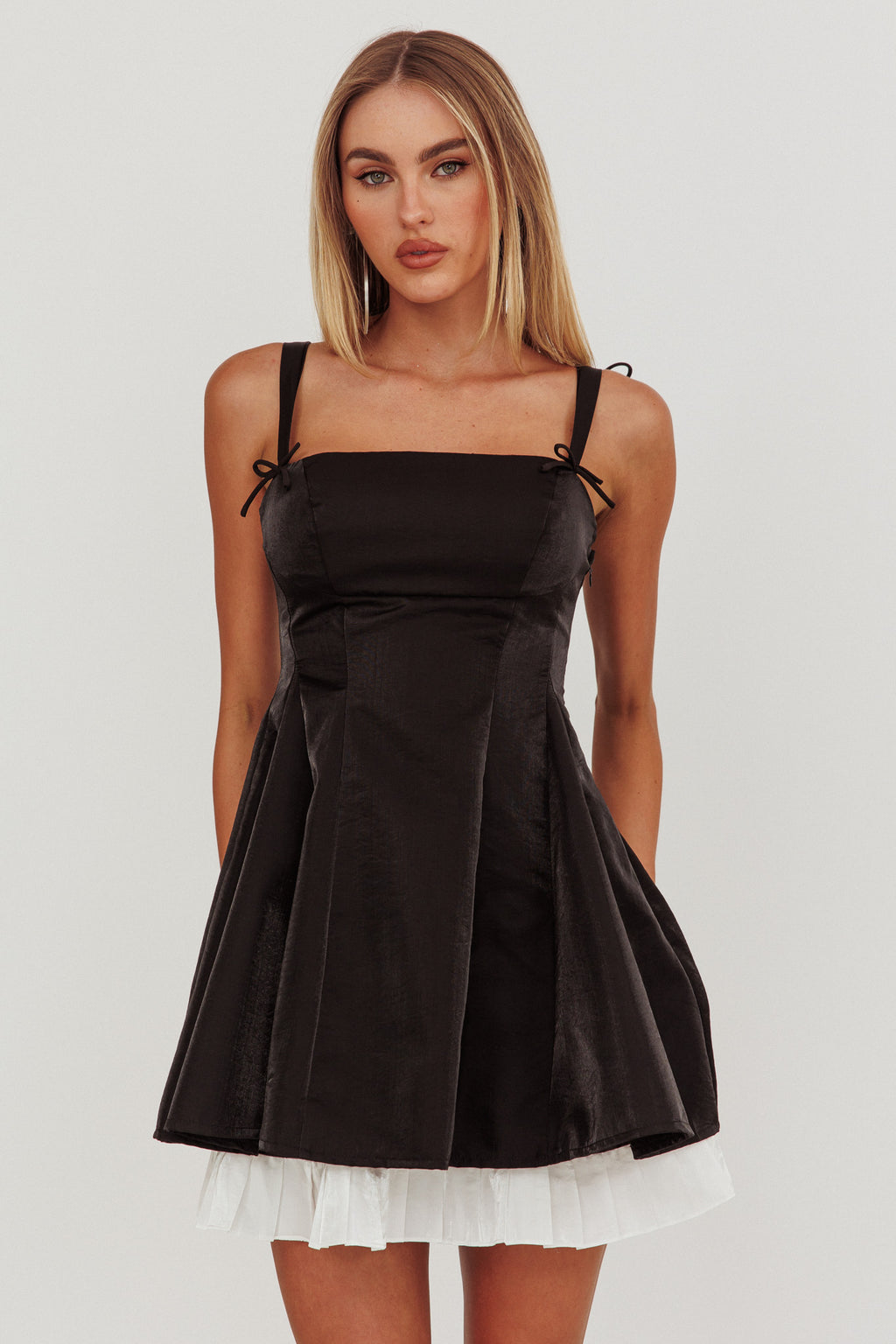 Night Rider Fit And Flare Mini Dress Black by Selfie Leslie Australia