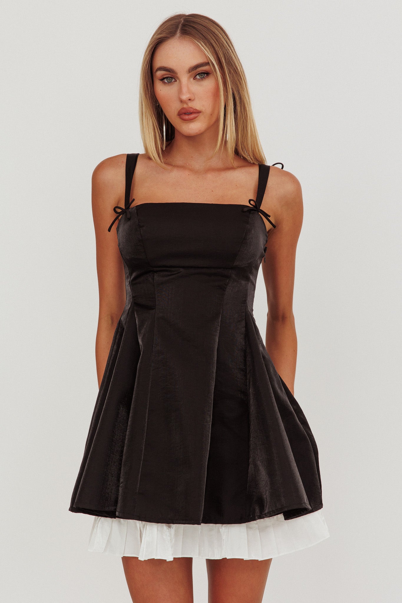Night Rider Fit And Flare Mini Dress Black by Selfie Leslie Australia