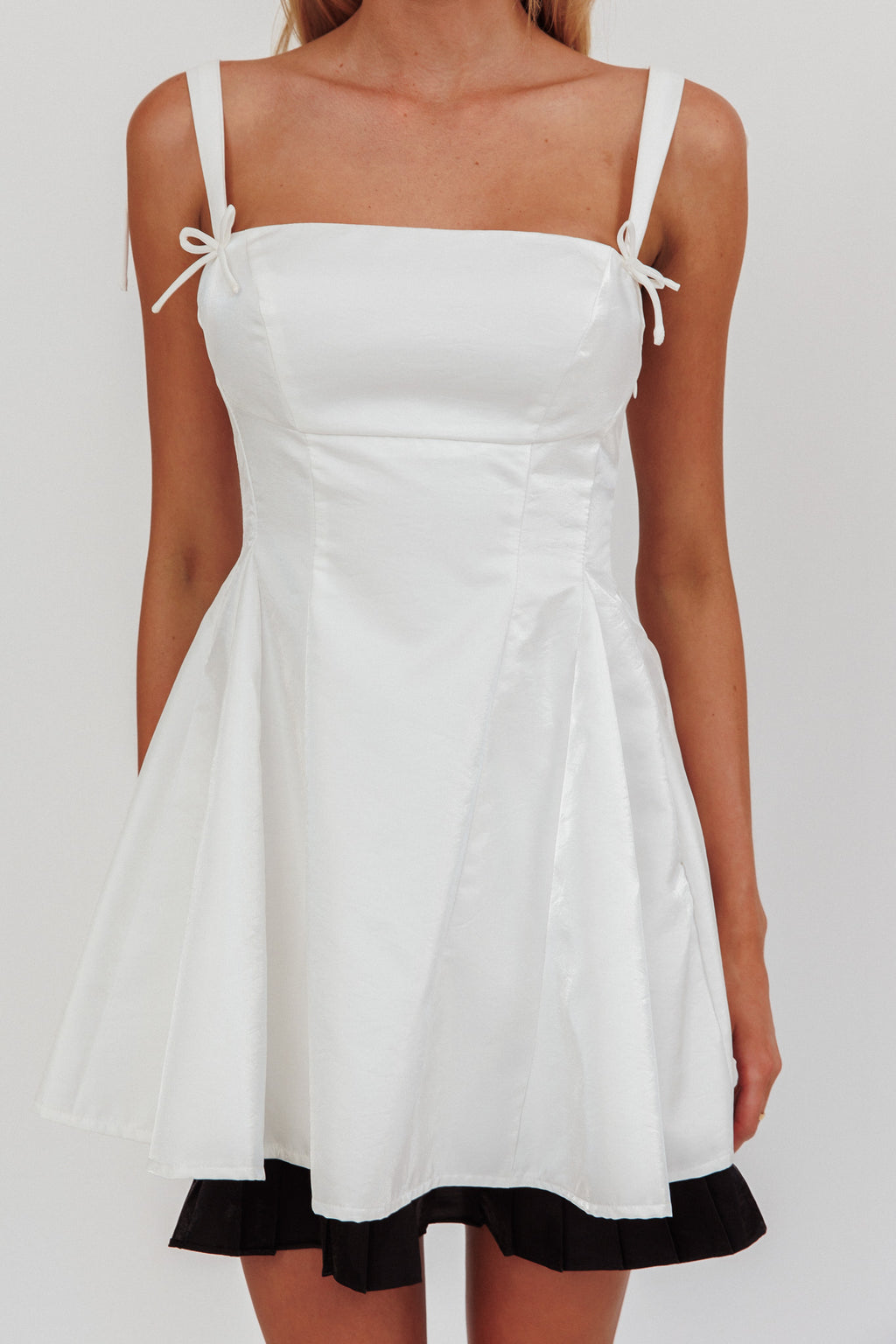 Night Rider Fit And Flare Mini Dress White by Selfie Leslie Australia