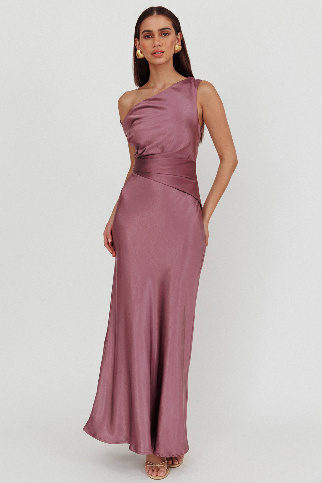 Twilight Asymmetric Neckline Maxi Dress Grape by Selfie Leslie Australia
