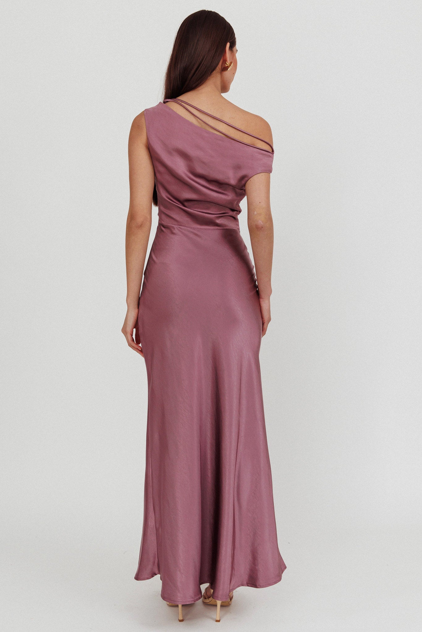 Twilight Asymmetric Neckline Maxi Dress Grape by Selfie Leslie Australia