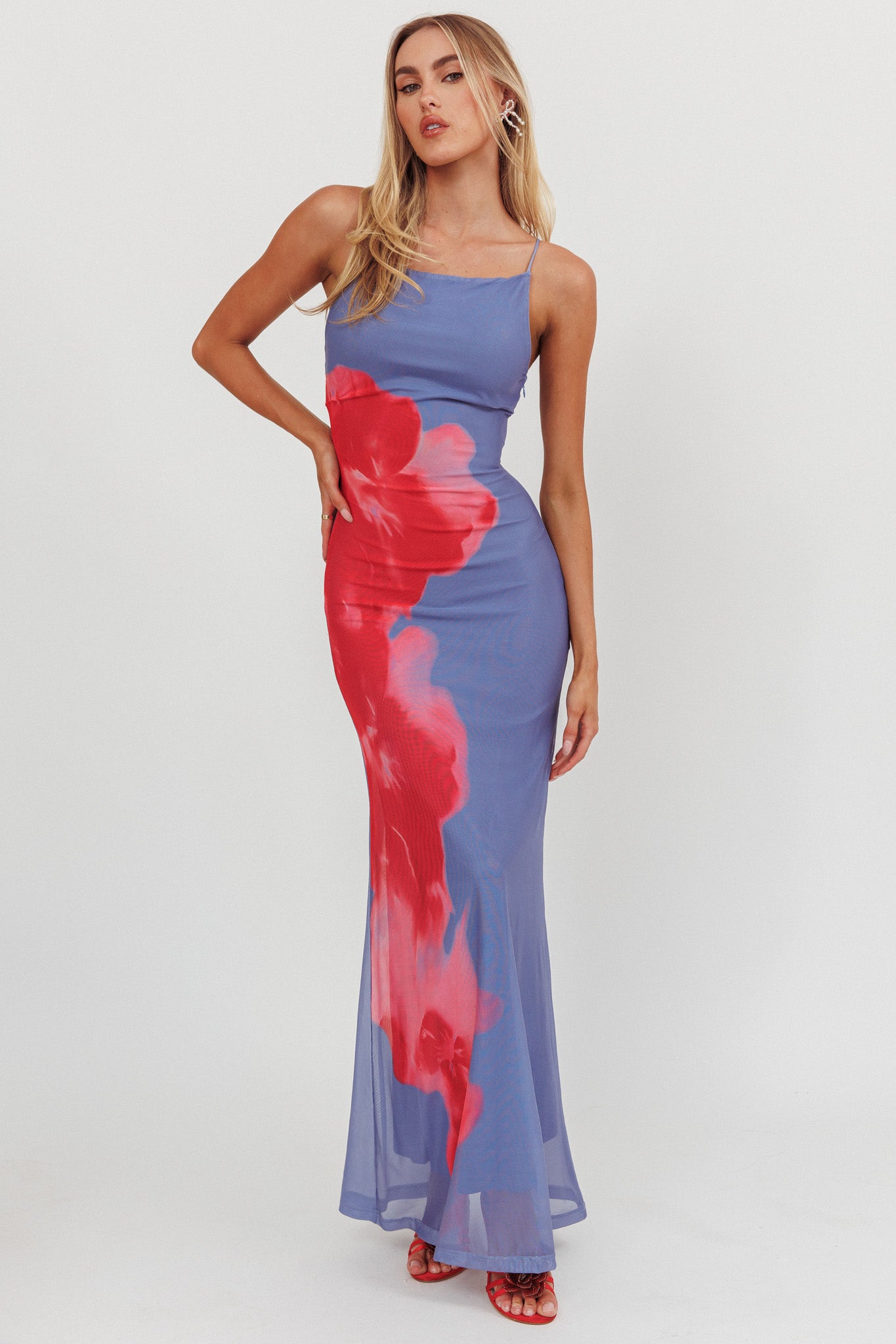 Unravel Floral Maxi Dress Blue by Selfie Leslie Australia