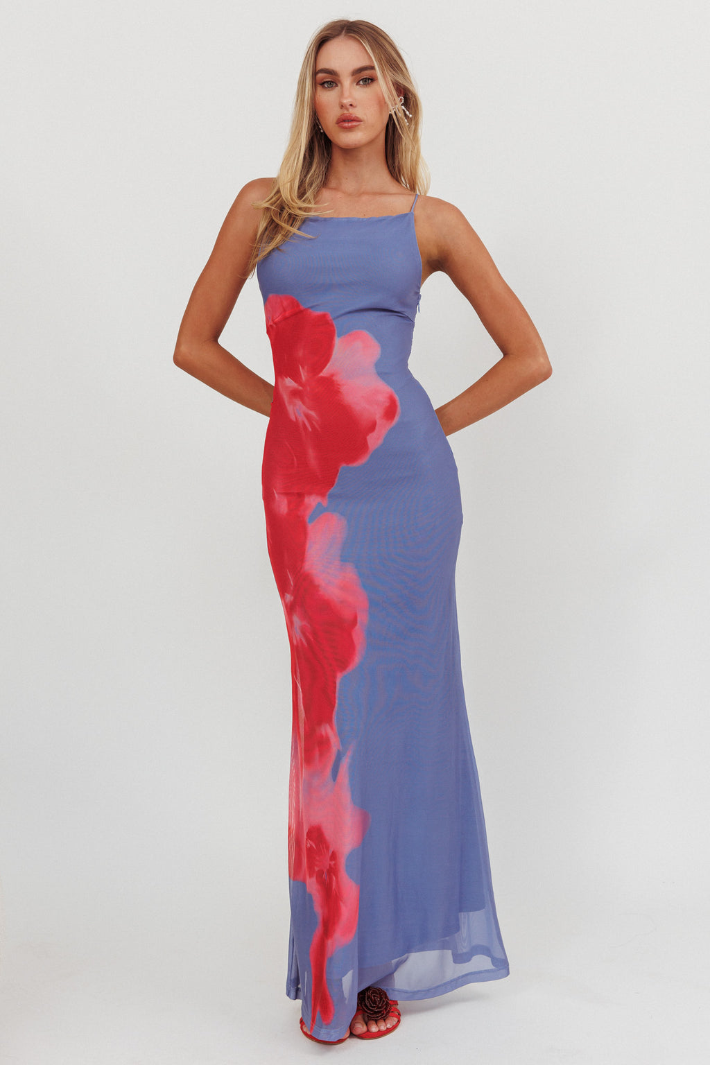 Unravel Floral Maxi Dress Blue by Selfie Leslie Australia