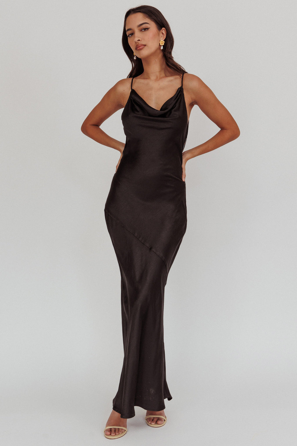Noreen Cut-Out Back Maxi Dress Black by Selfie Leslie Australia